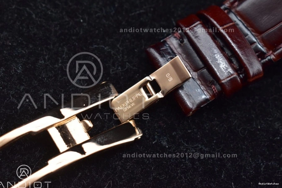 Croco Gray GRF 912 Best Brown Nautilus on 5712 Premium RG Strap SS Edition A23J Dial 0921